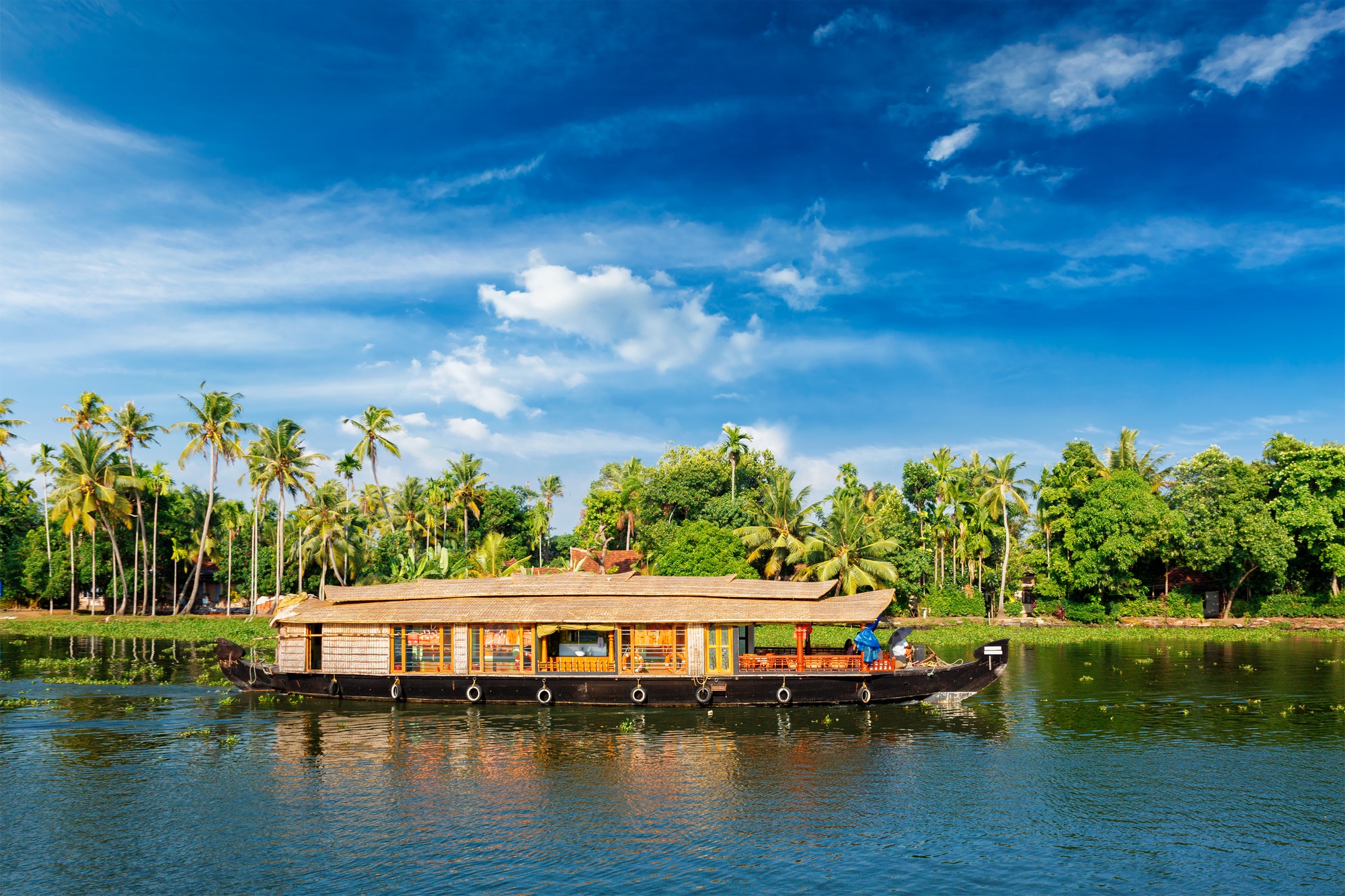 Houseboat on Kerala backwaters, India